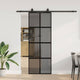 Vidaxl schuifdeur met beslagset 76x205 cm gehard glas zwart