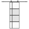 VidaXL puerta corredera con juego de herrajes 76x205 cm vidrio templado negro