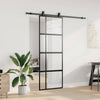 Vidaxl schuifdeur met beslagset 76x205 cm gehard glas zwart