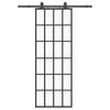VidaXL puerta corredera con juego de herrajes 76x205 cm ESG vidrio negro