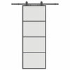 Vidaxl schuifdeur met beslagset 76x205 cm esg glas zwart