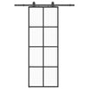 Porta scorrevole VidaXL con set ferramenta 76x205 cm vetro ESG nero