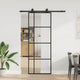 Vidaxl schuifdeur met beslagset 76x205 cm esg glas zwart