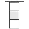 Vidaxl schuifdeur met beslagset 76x205 cm gehard glas zwart