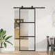 Porta scorrevole VidaXL con set ferramenta 76x205 cm vetro temperato nero