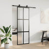 Vidaxl schuifdeur met beslagset 76x205 cm gehard glas zwart
