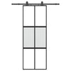 Vidaxl schuifdeur met beslagset 76x205 cm gehard glas zwart