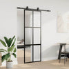 Vidaxl schuifdeur met beslagset 76x205 cm gehard glas zwart