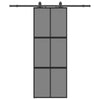 VidaXL puerta corredera con juego de herrajes 76x205 cm vidrio templado negro