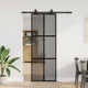 Vidaxl schuifdeur met beslagset 76x205 cm gehard glas zwart