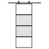 Vidaxl schuifdeur met beslagset 76x205 cm gehard glas zwart