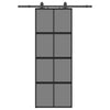 Vidaxl schuifdeur met beslagset 76x205 cm gehard glas zwart