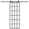 Vidaxl schuifdeur met beslagset 76x205 cm esg glas zwart