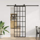 Vidaxl schuifdeur met beslagset 76x205 cm esg glas zwart