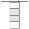 Vidaxl schuifdeur met beslagset 76x205 cm gehard glas zwart