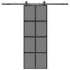 Vidaxl schuifdeur met beslagset 76x205 cm gehard glas zwart