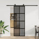Vidaxl schuifdeur met beslagset 76x205 cm gehard glas zwart