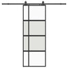 Vidaxl schuifdeur met beslagset 76x205 cm gehard glas zwart