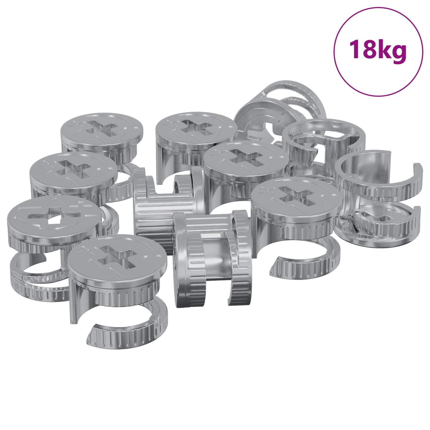 Vidaxl cam lock moeren 4000 pcs zilver staal