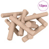 Vidaxl houten dowels 12 pcs bruin ø6 x 40 mm massief hout