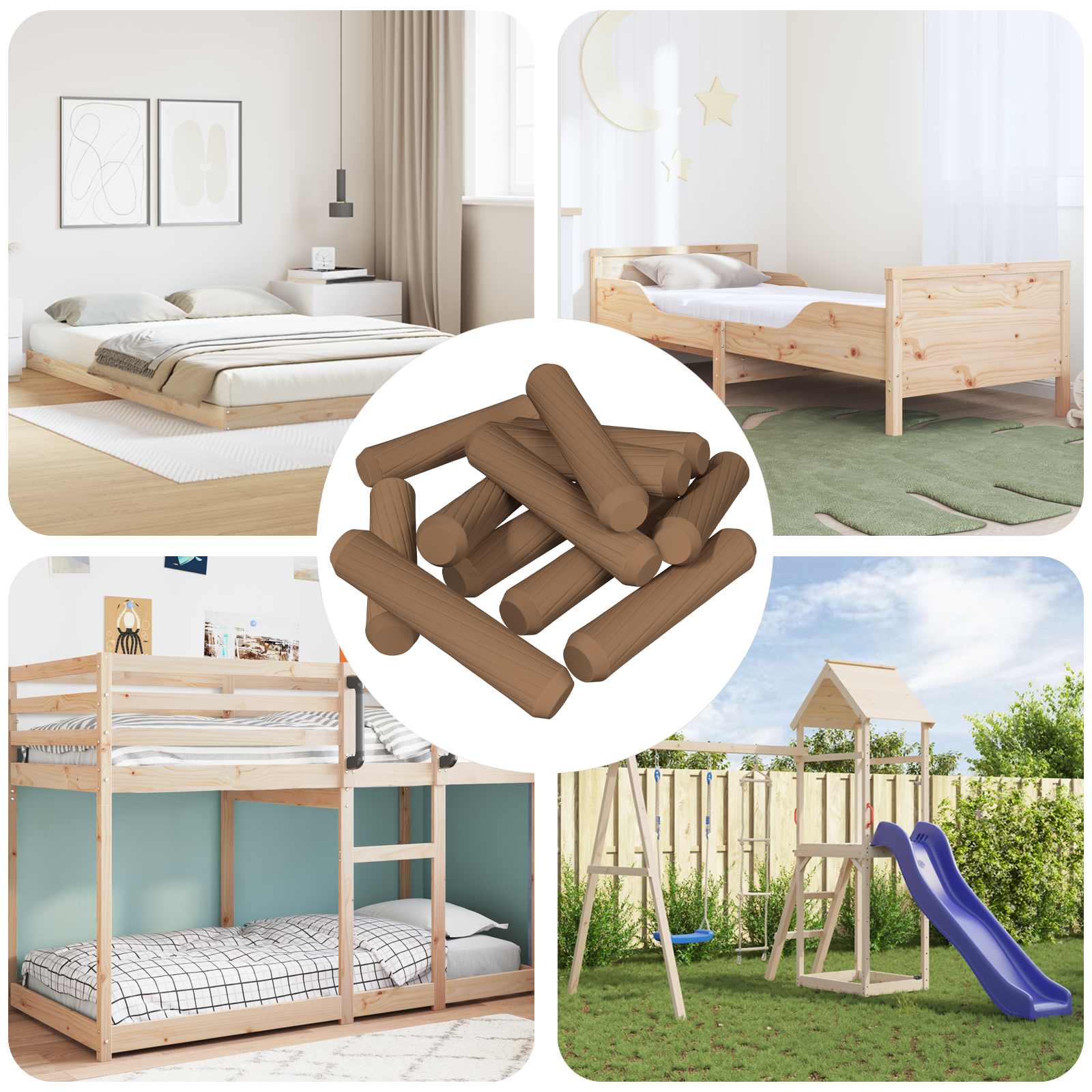 Vidaxl houten dowels 18000 pcs bruin massief hout