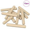 Vidaxl houten dowels 12 pcs bruin ø8 x 50 mm massief hout
