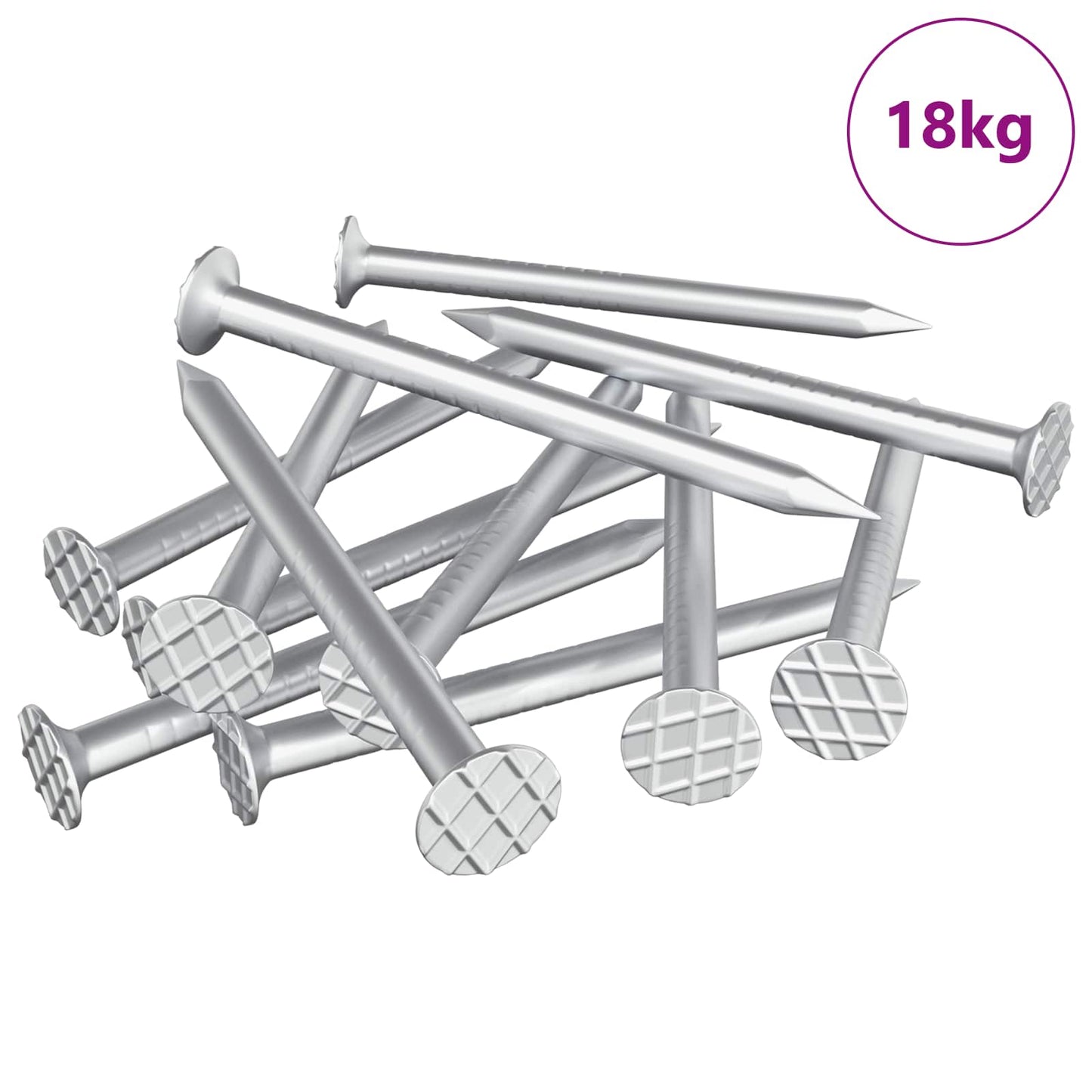Vidaxl spijkers voor hout 100000 pcs zilver metaal