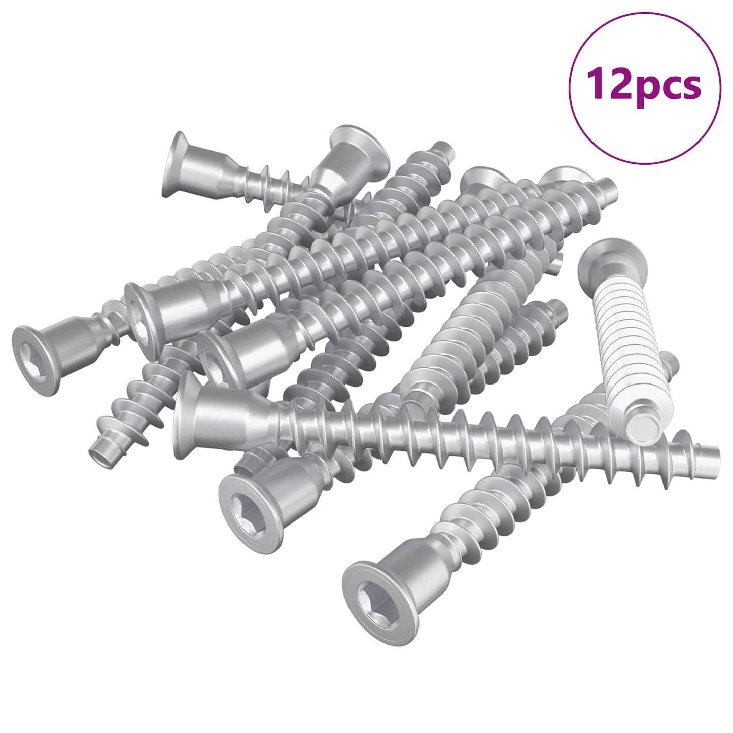 Vidaxl bevestigingsschroeven 12 pcs zilver ø7 x 58 mm metaal