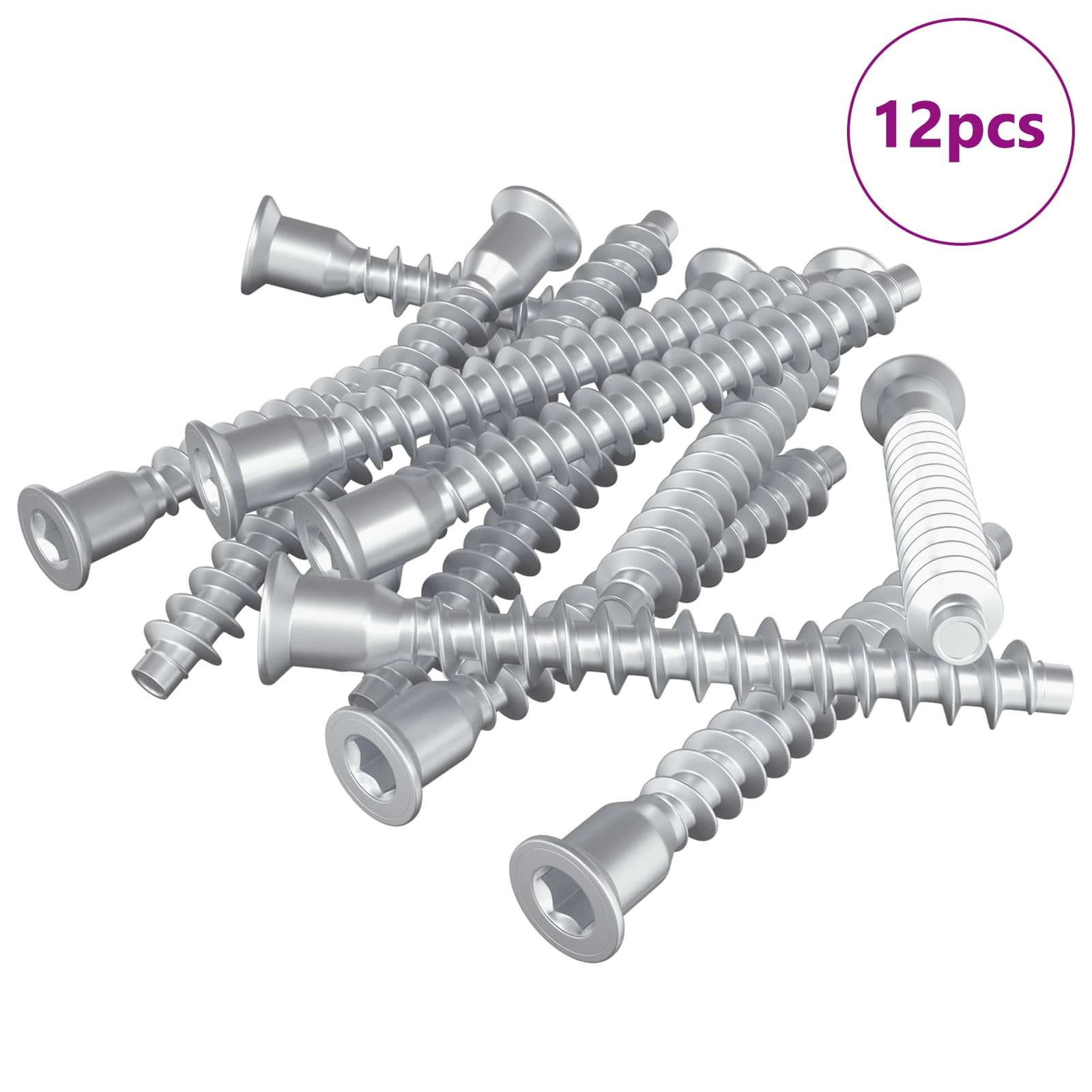 Vidaxl bevestigingsschroeven 12 pcs zilver ø7 x 58 mm metaal