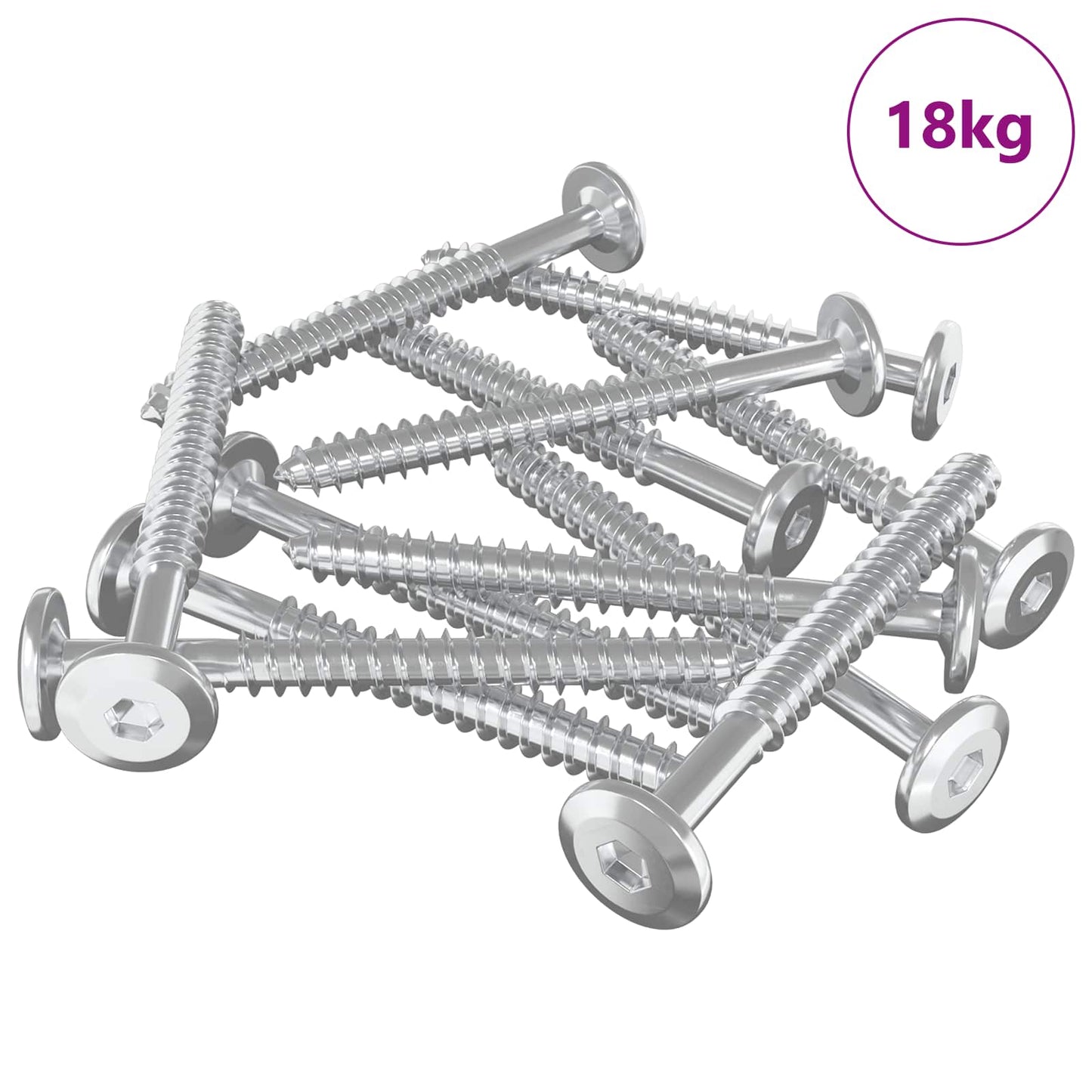 vidaxxl tornillos para madera 1350uds acero plateado