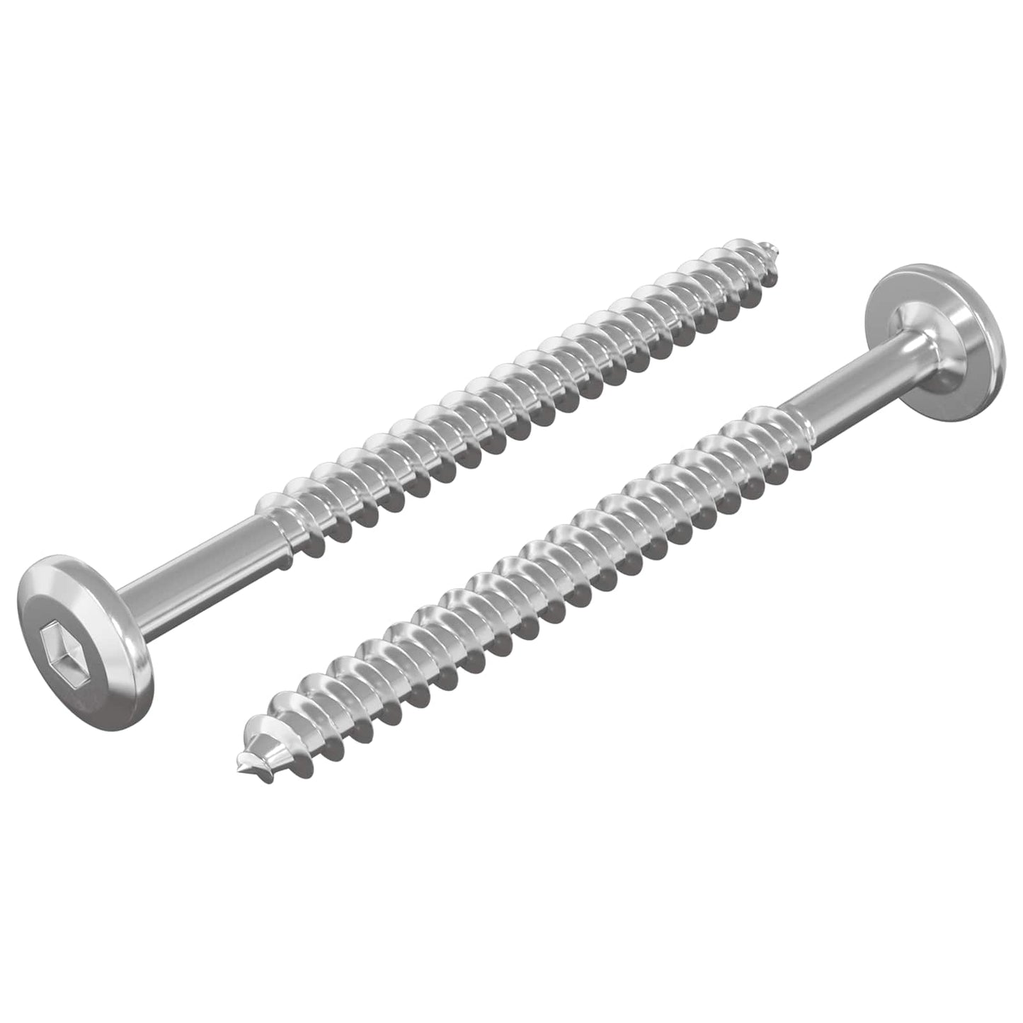Vidaxl houten schroeven 2 pcs zilver m6 x 70 mm staal