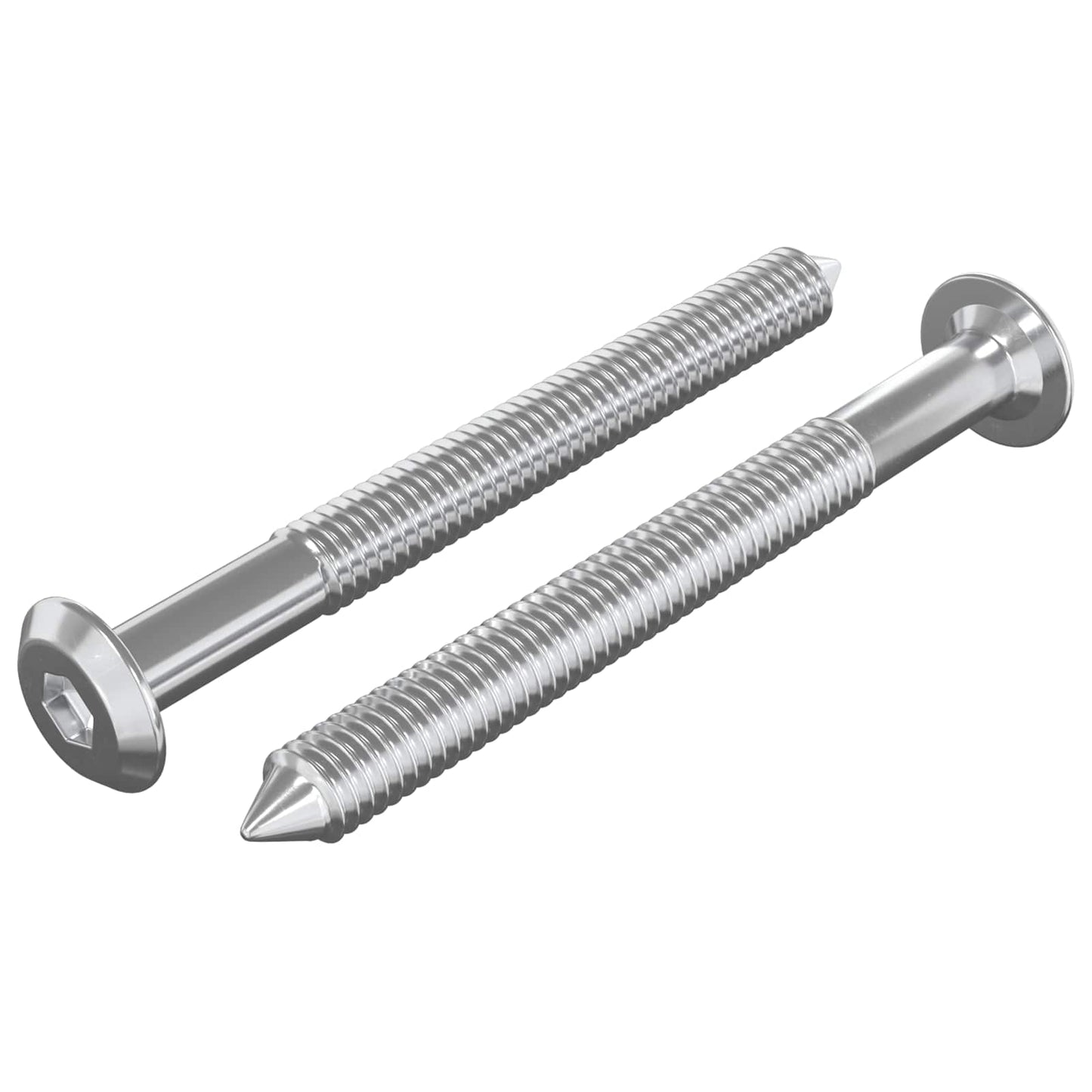 Vidaxl meubelschroeven 2 pcs zilver m6 x 60 mm staal