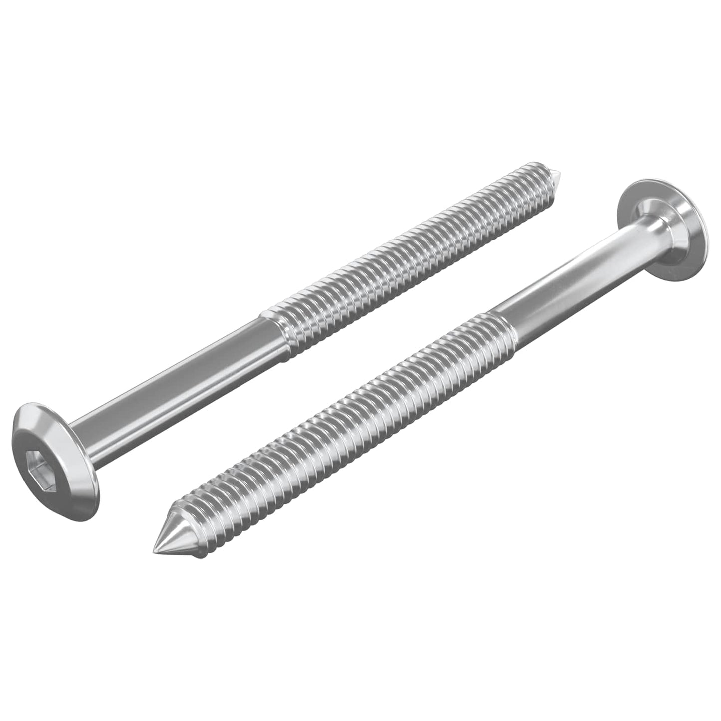 Vidaxl meubelschroeven 2 pcs zilver m6 x 85 mm staal