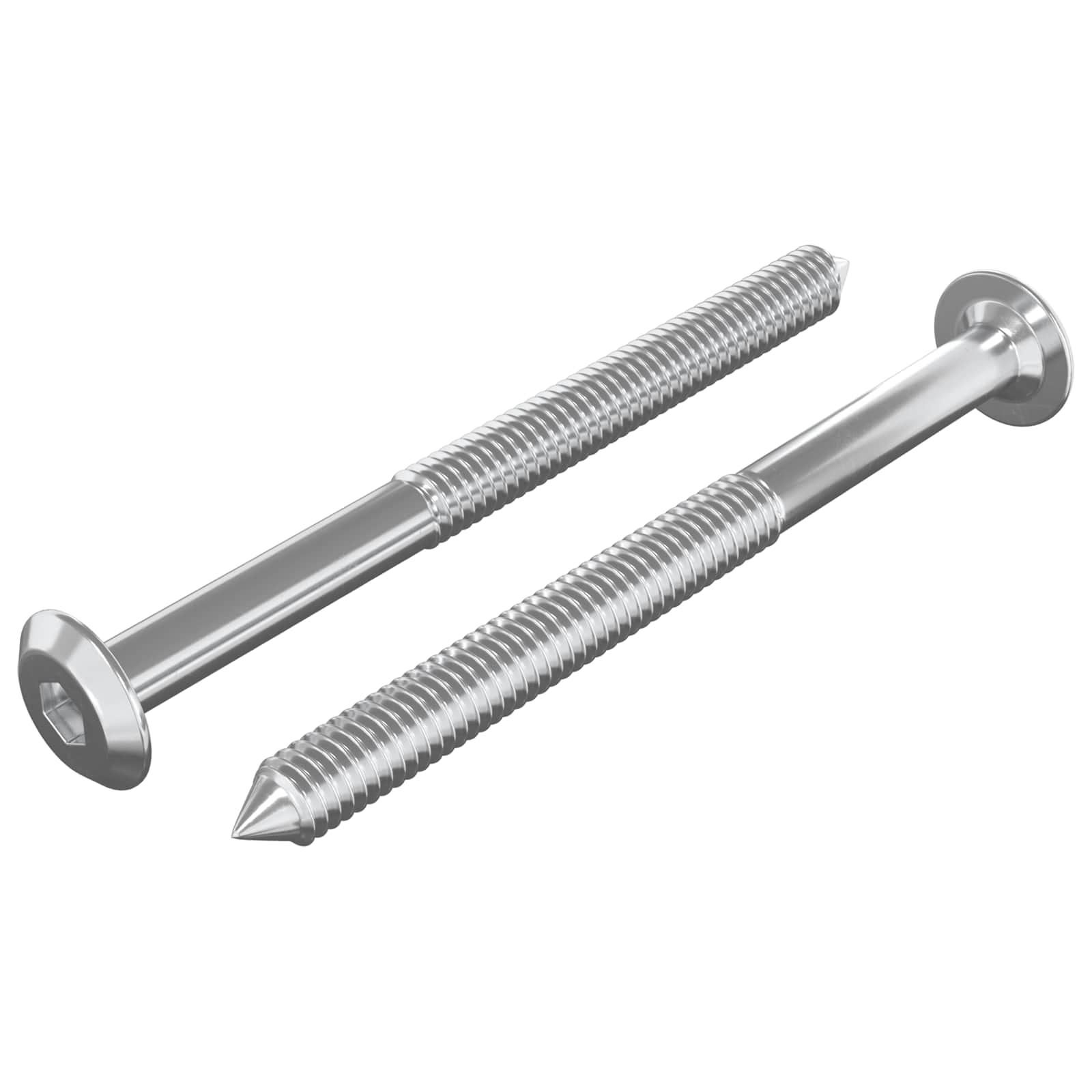 Vidaxl meubelschroeven 2 pcs zilver m6 x 85 mm staal