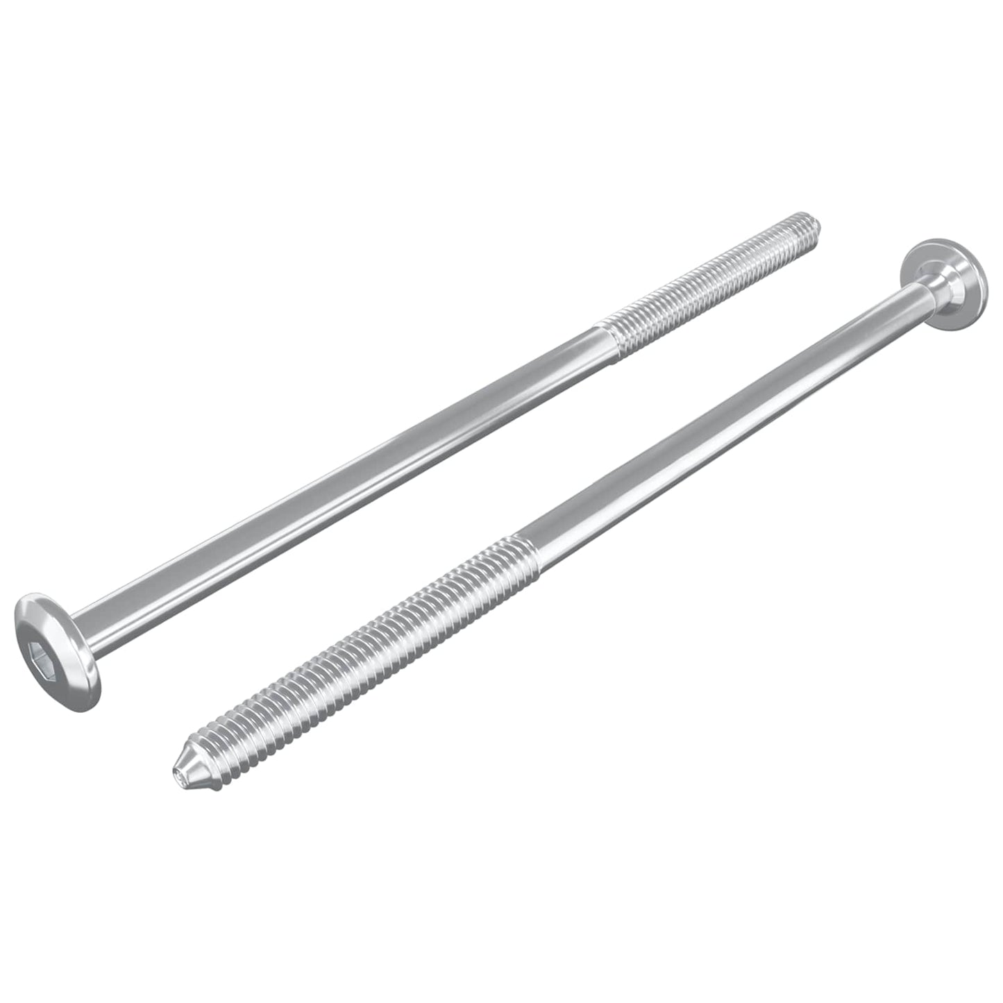 Vidaxl meubelschroeven 2 pcs zilver m6 x 120 mm staal