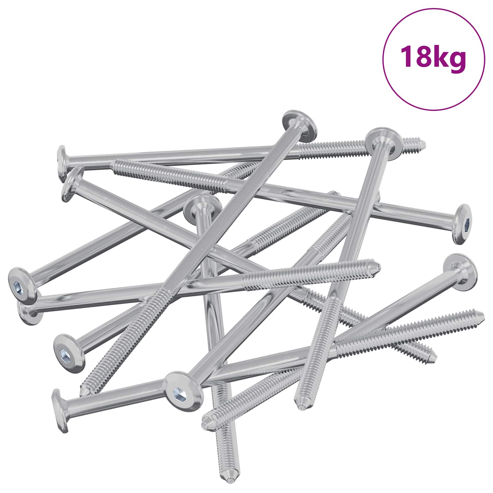 vidaxxl tornillos para muebles 800 piezas acero plateado
