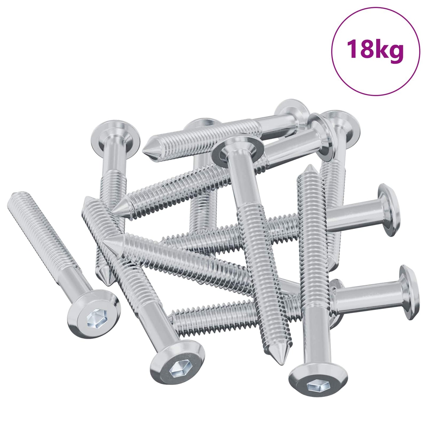 Vidaxl bout 1800 pcs zilver m6 x 50 mm staal