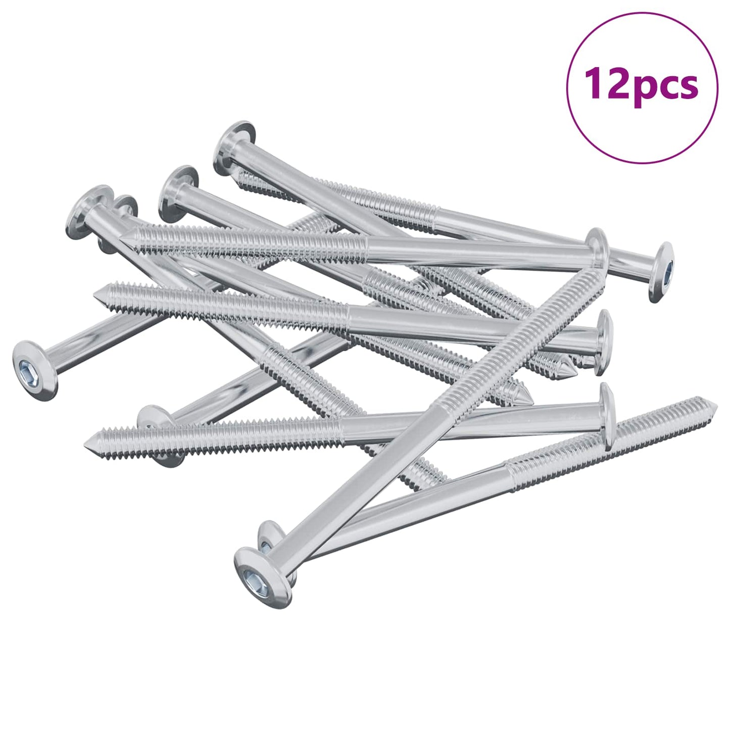 Vidaxl bout 12 pcs zilver m6 x 85 mm staal