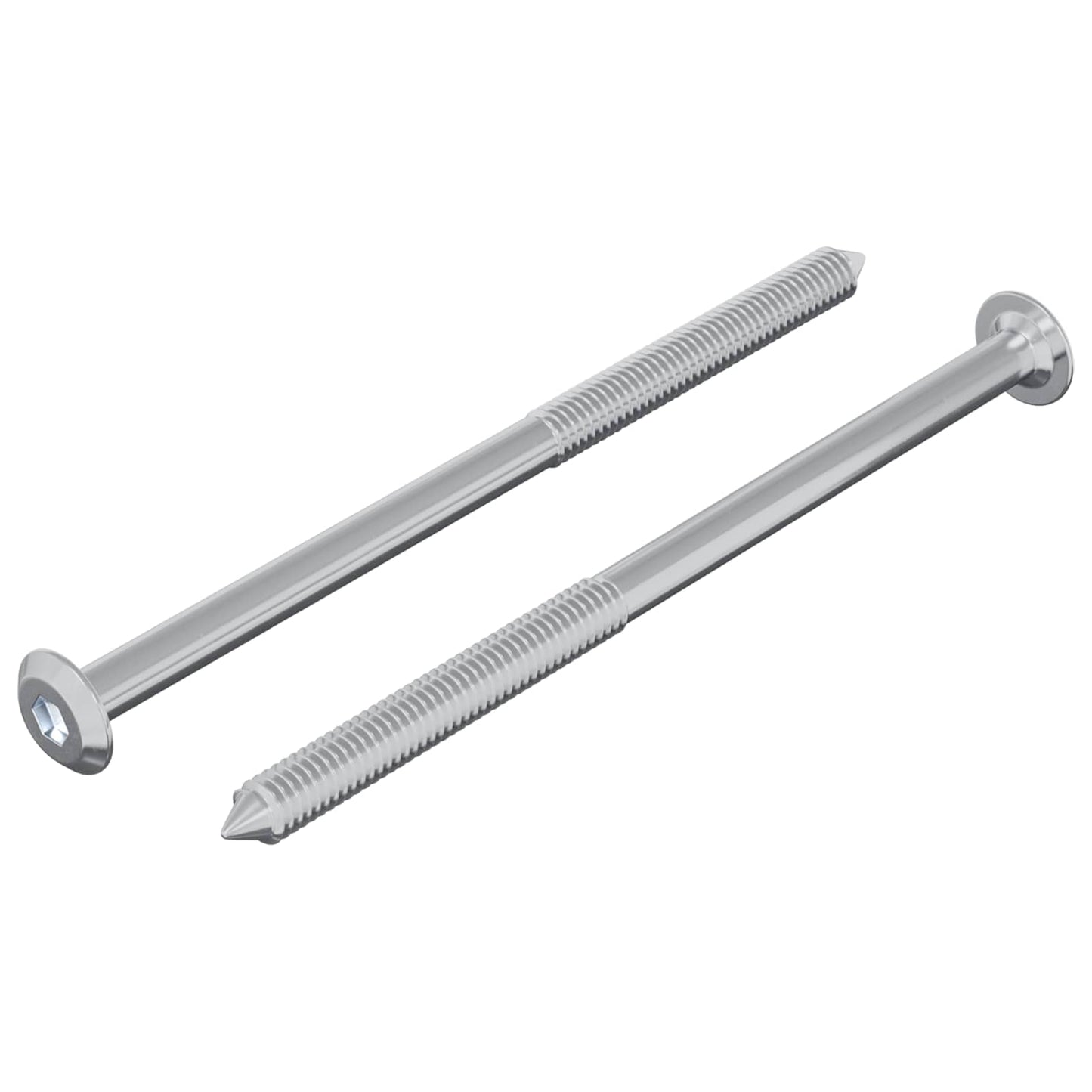 Vidaxl bout 2 pcs zilver m6 x 100 mm staal
