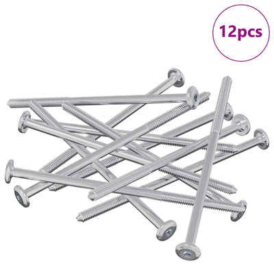 Perno vidaxl 12uds plata m6 x 120 mm acero