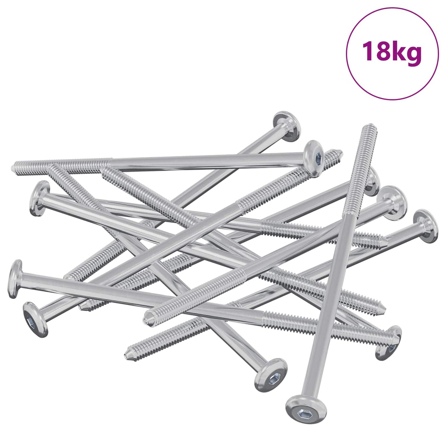 Vidaxl bout 800 pcs zilver m6 x 120 mm staal