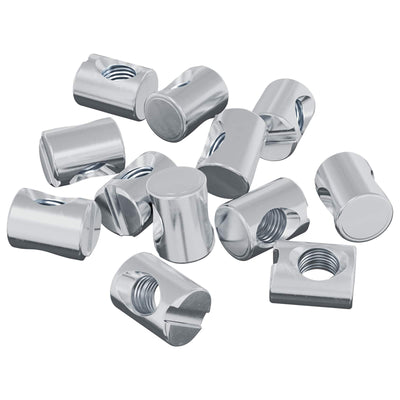 Vidaxl tuercas cilíndricas 12 piezas plateadas m6 x 13 mm metal