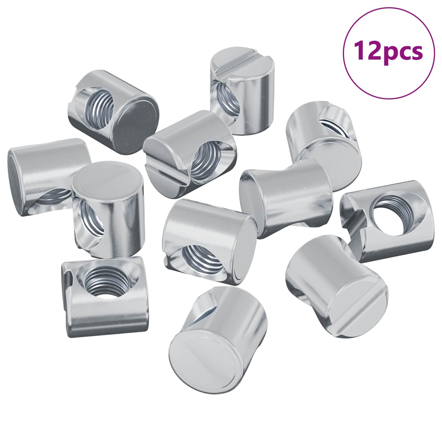 Vidaxl barrelmoeren 12 pcs zilver m6 x 12 mm metaal
