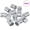 vidaxxl tuerca cilíndrica para muebles 12uds hierro galvanizado m6 x 13 mm
