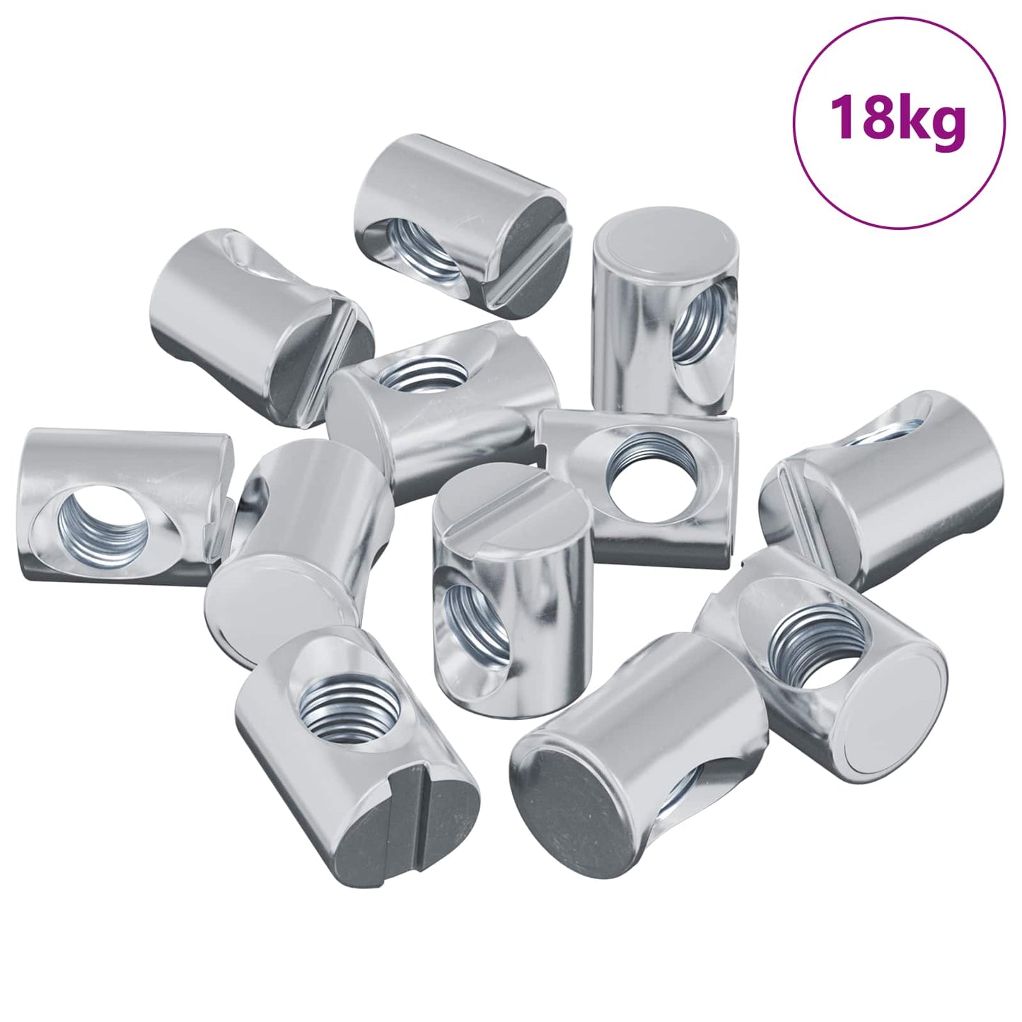 Dadi a botte per mobili Vidaxxl 3462 pezzi zincati m6 x 13 mm in ferro