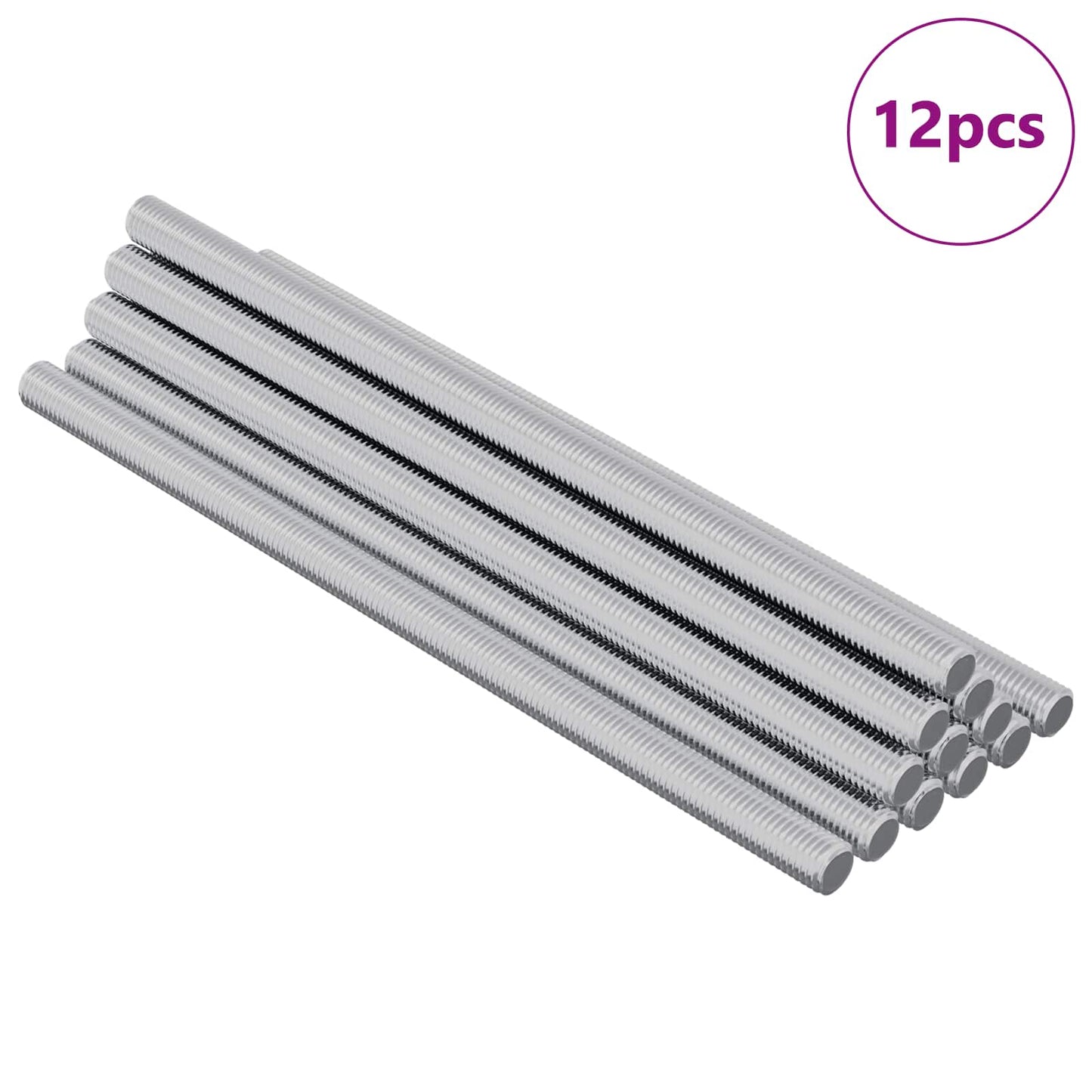 Vidaxl draadstaaf 12 pcs zilver 6 x 120 mm staal