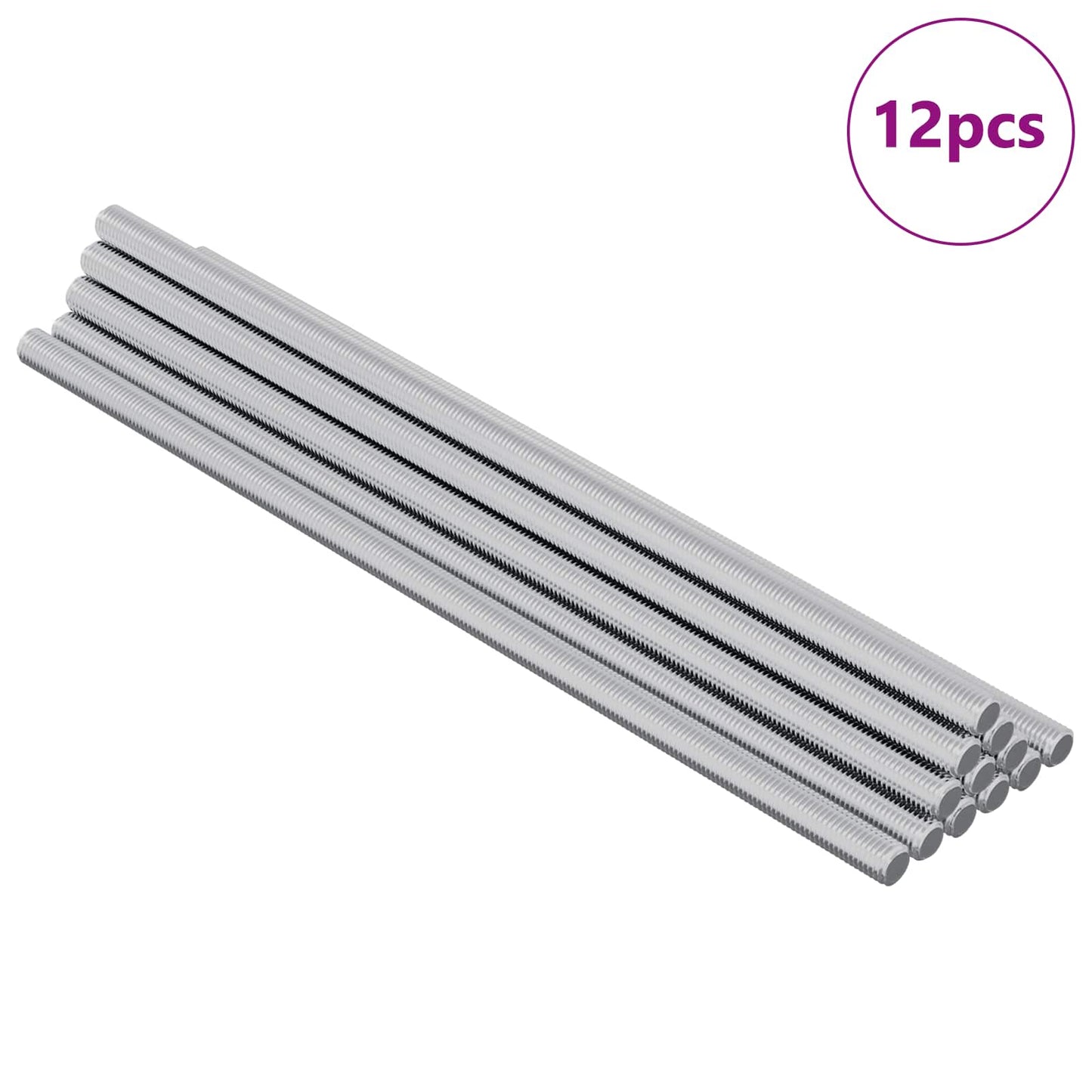 Vidaxl draadstaaf 12 pcs zilver 6 x 170 mm staal