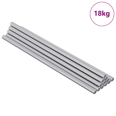 Barra filettata VidaXL 600 pz acciaio argento