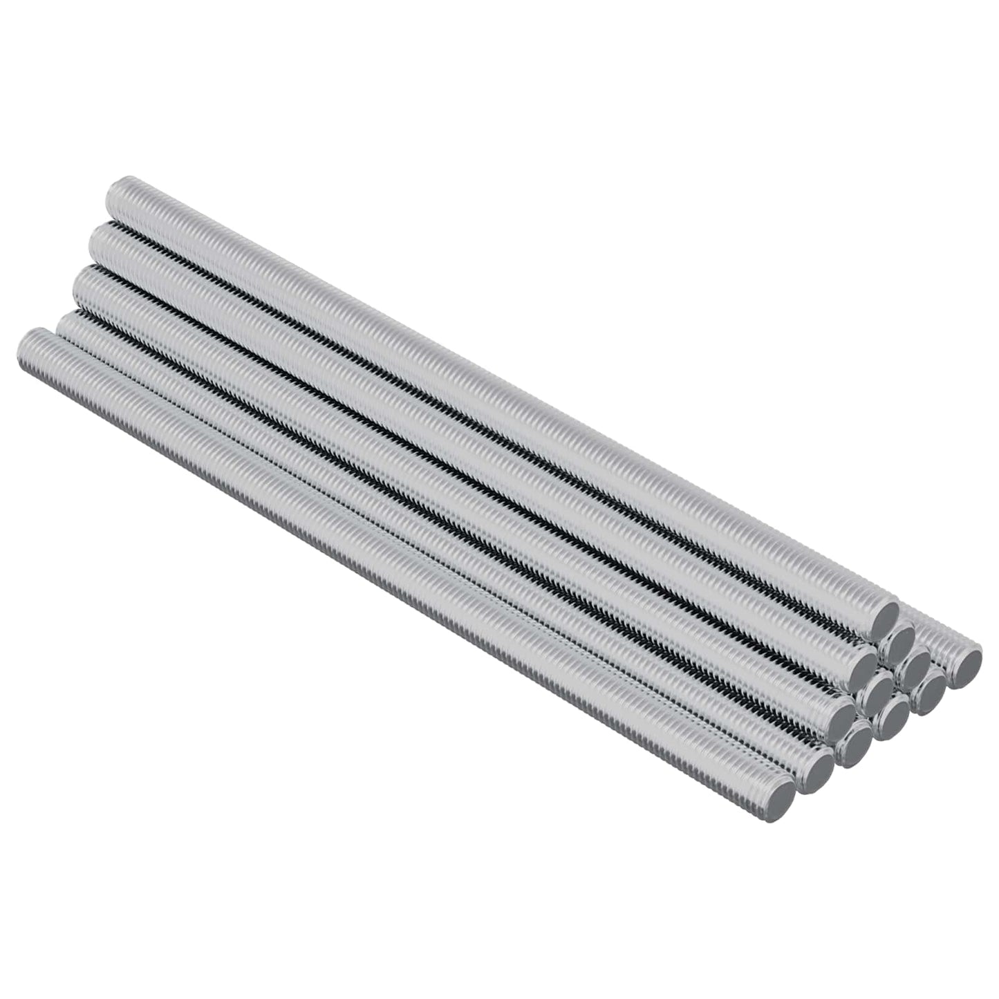 vidaxxl varillas roscadas 12uds plata m6 x 120 mm metal