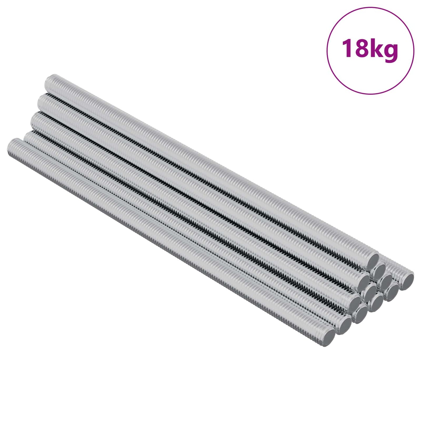Vidaxl schroefdraadstangen 900 pcs zilver metaal